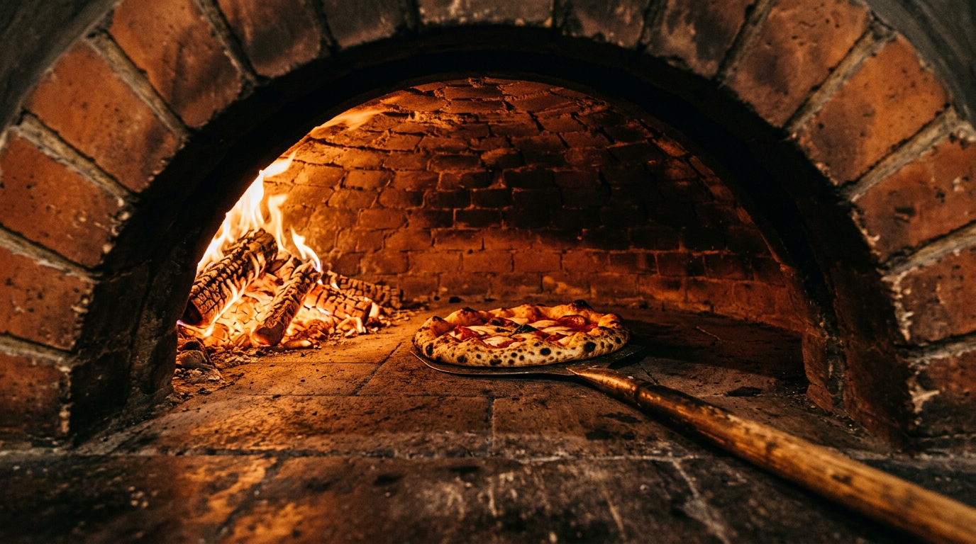 Brick oven at Brick & Oak Pizza Co.